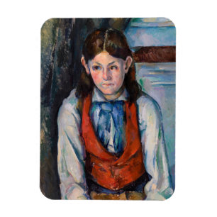 Ímã Paul Cezanne - Menino com Colete Vermelho