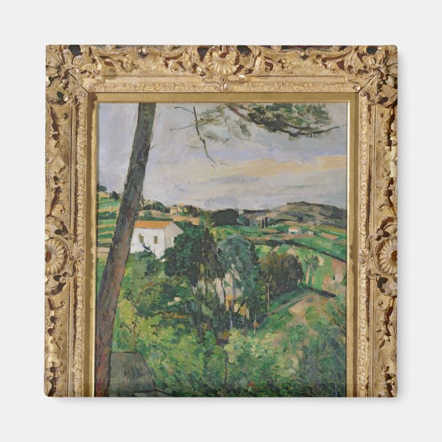 Imã Paul Cezanne | Paisagem com telhado vermelho ou O  (Frente)