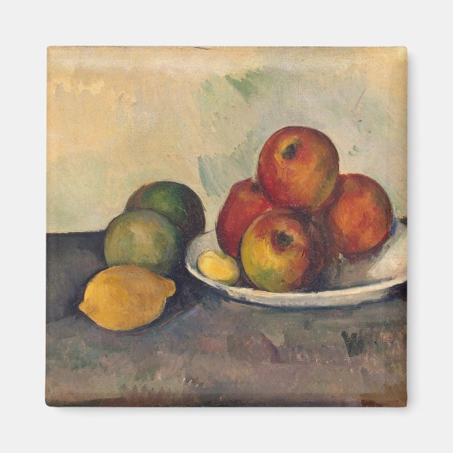Imã Paul Cezanne | Vida tranquila com Maçãs, c.1890 (Frente)