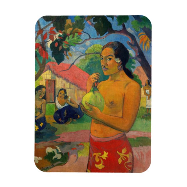 Ímã Paul Gauguin - Mulher segurando uma Fruta (Vertical)