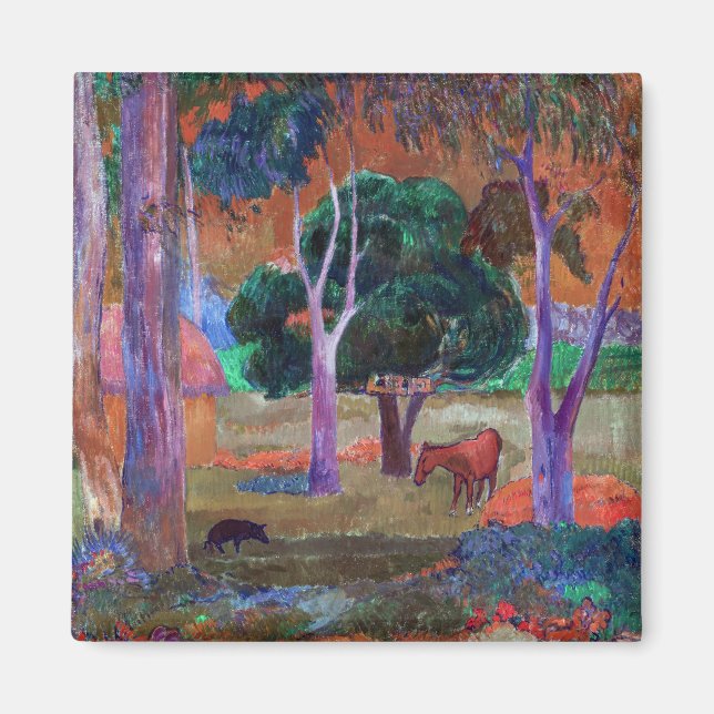 Imã Paul Gauguin - Paisagem com um Porco e um Cavalo (Frente)