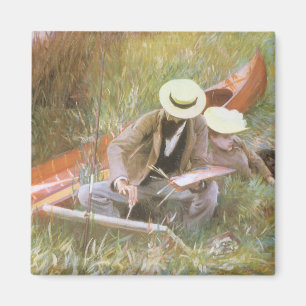 Imã Paul Helleu que esboça com sua esposa por Sargent