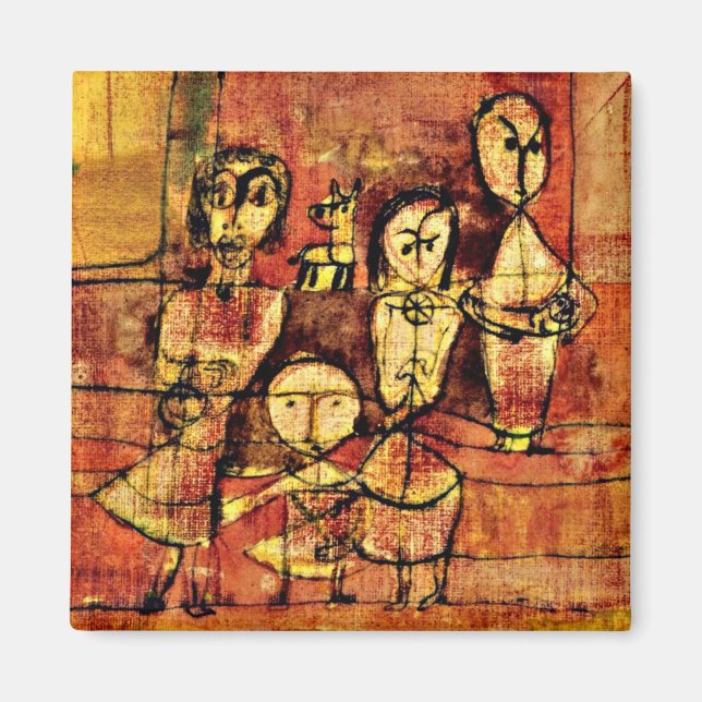 Imã Paul Klee Art: Crianças e Cachorros (Frente)