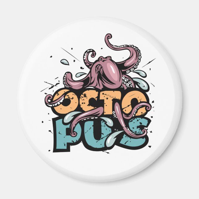 Imã Paul The Octopus Drawing Magnet (Frente)