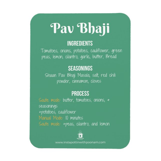 Ímã Pav Bhaji Recebe Magnet para Pote Instantâneo (Vertical)