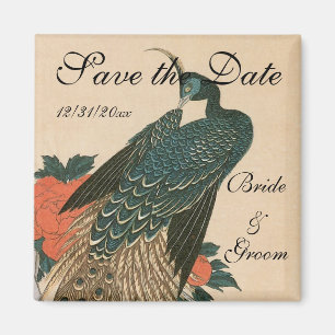 Imã Pavão e Peônias por Hiroshige Casamento