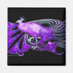 IMÃ PAVÃO ELEGANTE NA VIOLETA ROXA, PRETA