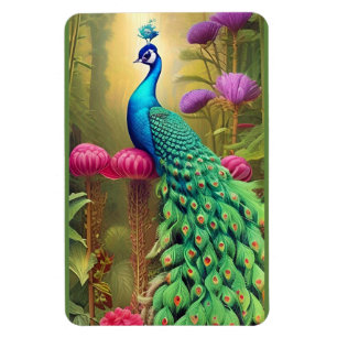 Ímã Pavão na Floresta de Jardim Rosa