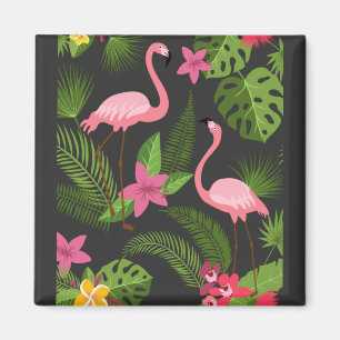 Imã Pavão-Pink Padrão com Flor