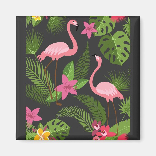 Imã Pavão-Pink Padrão com Flor (Frente)