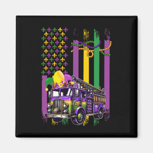 Imã Pavilhão Americano Mardi Gras Fire Truck Vestindo