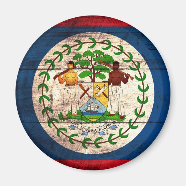 Imã Pavilhão de Belize de Madeira Antigo (Frente)