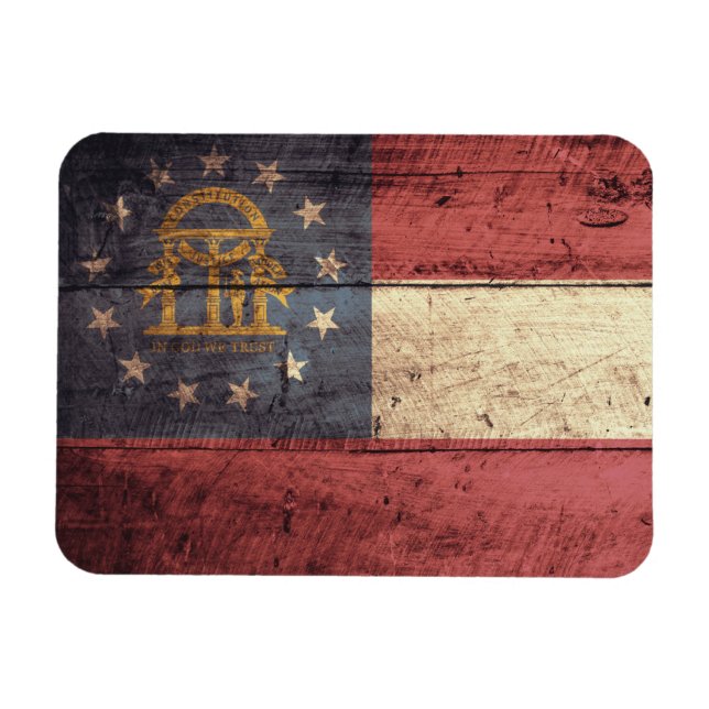 Ímã Pavilhão do velho Wooden Georgia; (Horizontal)