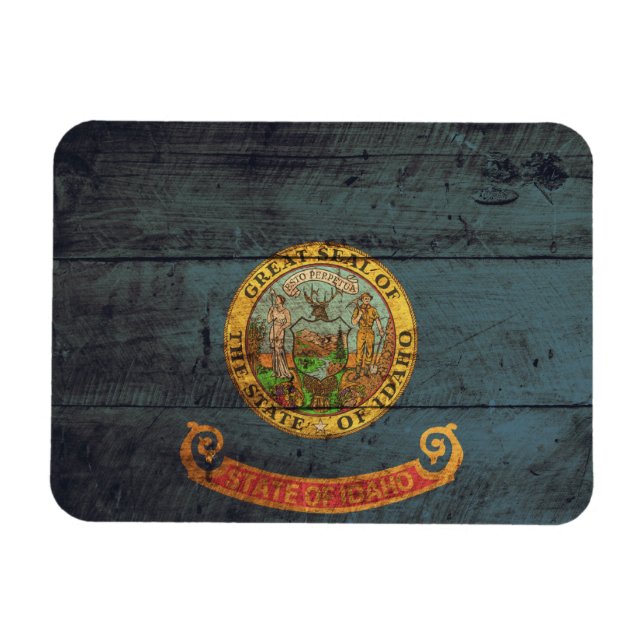 Ímã Pavilhão Idaho Da Madeira Antiga; (Horizontal)