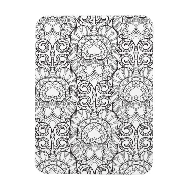 Ímã Pavock Feather Pattern Doodle (Vertical)