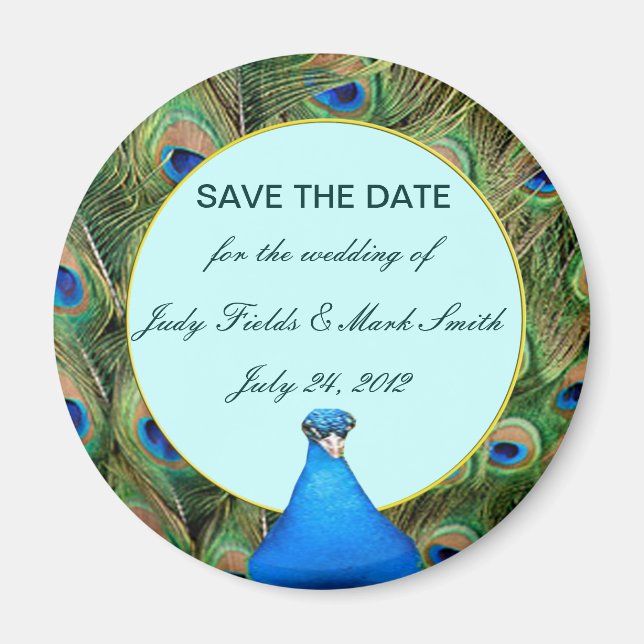 Imã Pavock Wedding Save The Date Magnet (Frente)