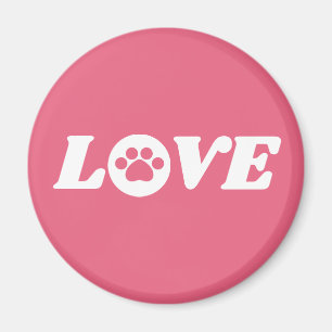 Imã Paw Print Love com Cores de Fundo Personalizáveis