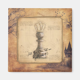 Imã Pawn King / Queen Vintage Old Fashiked Chess Gift