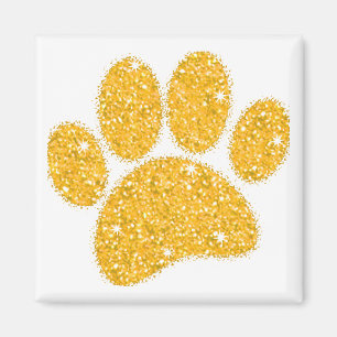 Imã Pawprint Cachorro Dourado