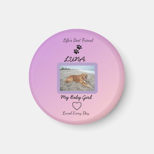 Imã Pawprint Heart Pet Alegria (Frente)