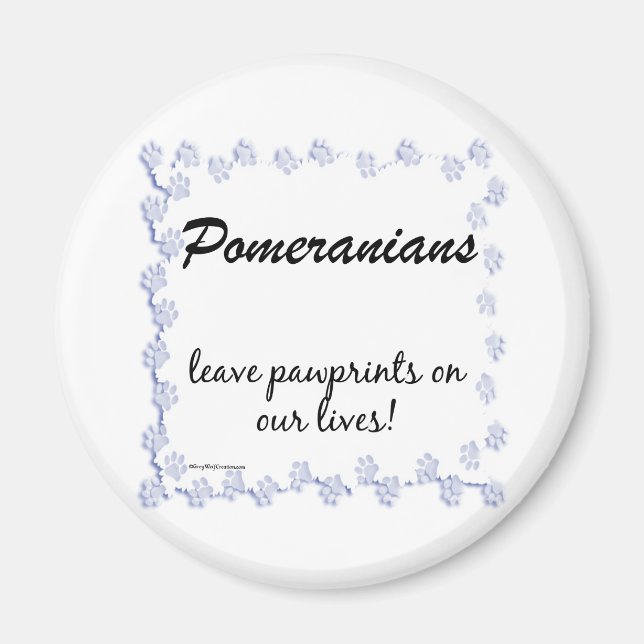 Imã Pawprint Pomeraniano - Personalizado (Frente)