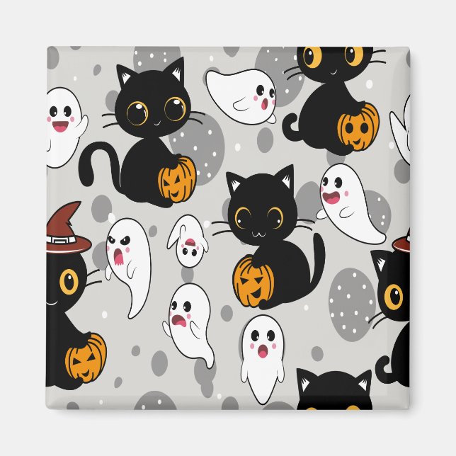Imã Paws de Abóbora Fantasma Spooky (Frente)