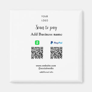 Imã Paypal Cashapp digitalizar para pagar QR adicionar