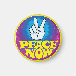 Imã Paz Agora Groovy Retro Hippie Style Paz Ahora