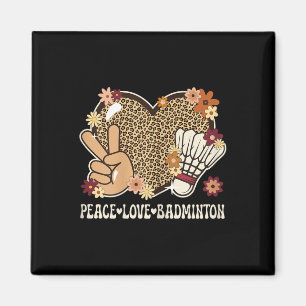 Imã Paz Amor Amante de Badminton Estampa de Leopardo G