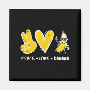 Imã Paz Amor Banana Fruta Engraçada Comida Vegan Mulhe