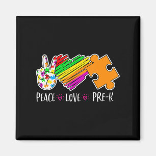 Imã Paz Amor Consciência Pré-K Autismo - 100 dias inte