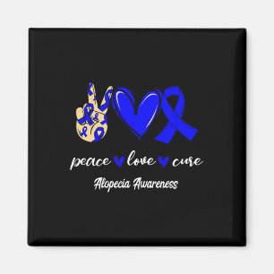 Imã Paz Amor Cura Alopecia Azul Fita Consciência