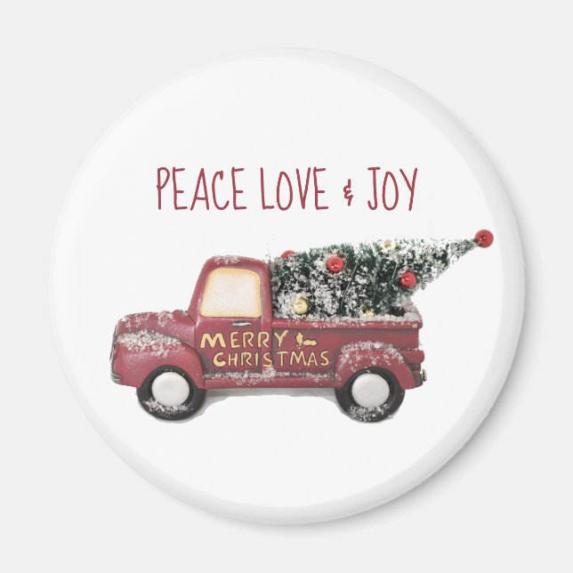 Imã Paz Amor e Joy Toy Truck Feliz Natal (Frente)