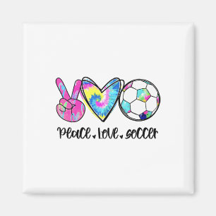 Imã Paz Amor Futebol Tie Dye Fofos Amantes de Futebol