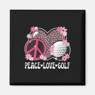 Imã Paz Amor Golfe Amante Estampa de Leopardo Mulheres