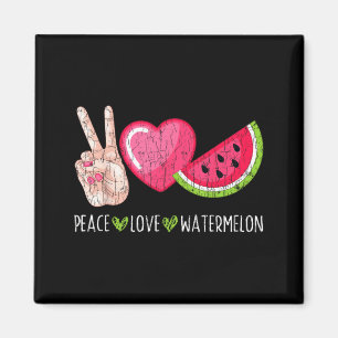 Imã Paz Amor Melancia Divertido Verão Amante de Frutas