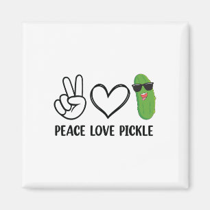Imã Paz Amor Picle Dançando Pepino Comida Picle Squ