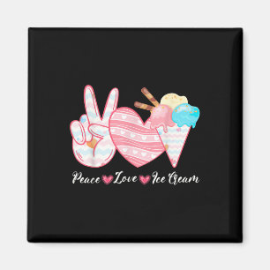 Imã Paz Amor Sorvete Fofo Para Meninas Comida De Verão