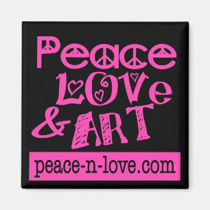 Imã Paz do rosa quente, amor & ímã da arte