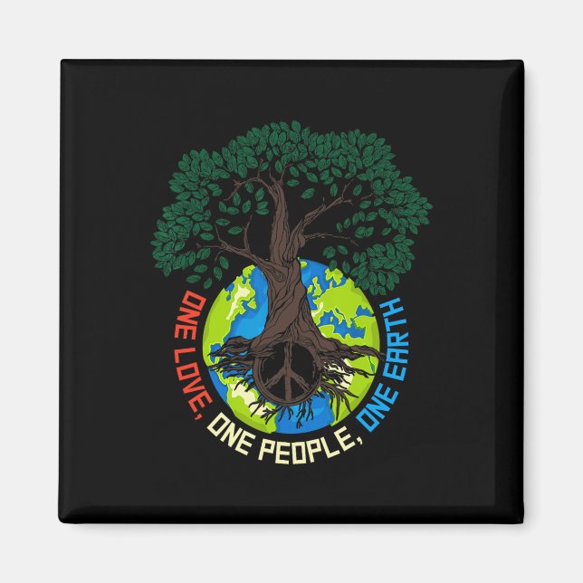 Imã Paz em Árvore Amor - Proteção Ambiental Terra D (Frente)