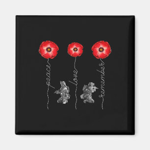 Imã Paz Lembre-se de Red Poppy Flor Soldier