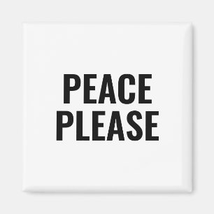 Imã Paz por favor texto preto branco minimalista anti-