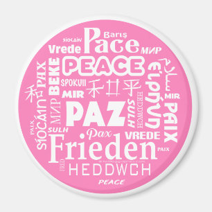 Imã Paz rosa personalizada do ímã