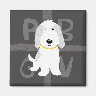Imã PBGV cinzento & branco