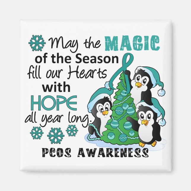Imã PCOS Pinguins de Natal (Frente)