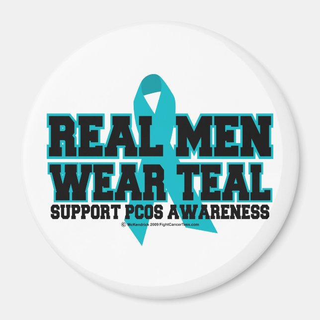 Imã PCOS Real Men Veste Teal (Frente)