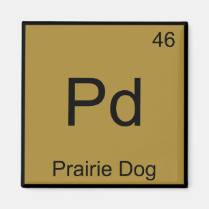 Imã Pd - Símbolo de Elemento de Química de Cão da P
