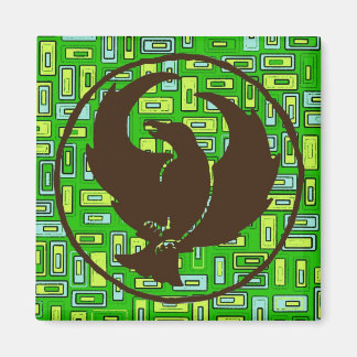 Imã Pé-Cruzado Magneta Verde e Praças Amarelas