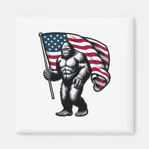 Imã Pé Grande 4 De Julho Sasquatch American Usa Flag P