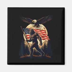 Imã Pé grande bigfoot sasquatch bandeira americana pat